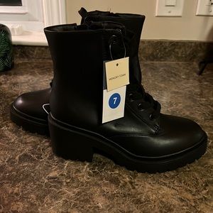 Chunky heel combat boot